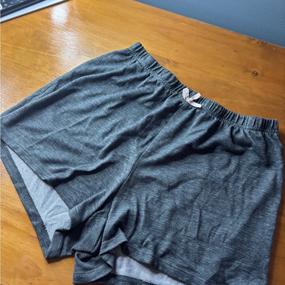 Tahari Charcoal Elastic Waist Shorts